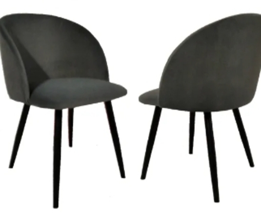 Nowoczesne krzesło drewniane tapicerowane z minimalistycznym designem i czarnymi, lakierowanymi nogami, pasujące do nowoczesnych wnętrz