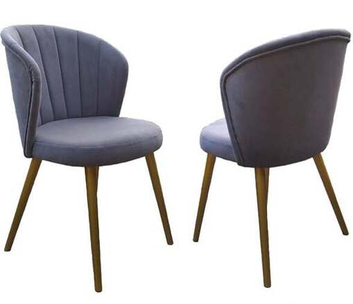 Nowoczesne krzesło drewniane tapicerowane z minimalistycznym designem i czarnymi, lakierowanymi nogami, pasujące do nowoczesnych wnętrz