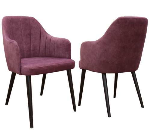 Nowoczesne krzesło drewniane tapicerowane z minimalistycznym designem i czarnymi, lakierowanymi nogami, pasujące do nowoczesnych wnętrz